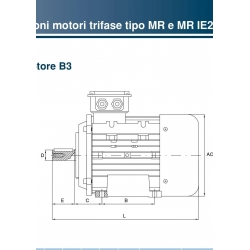 MOTORE ELETTRICO COMPRESSORE 1,5 KW 2HP GR80 2800 GIRI TRIFASE B3 ORIGINALE NERI